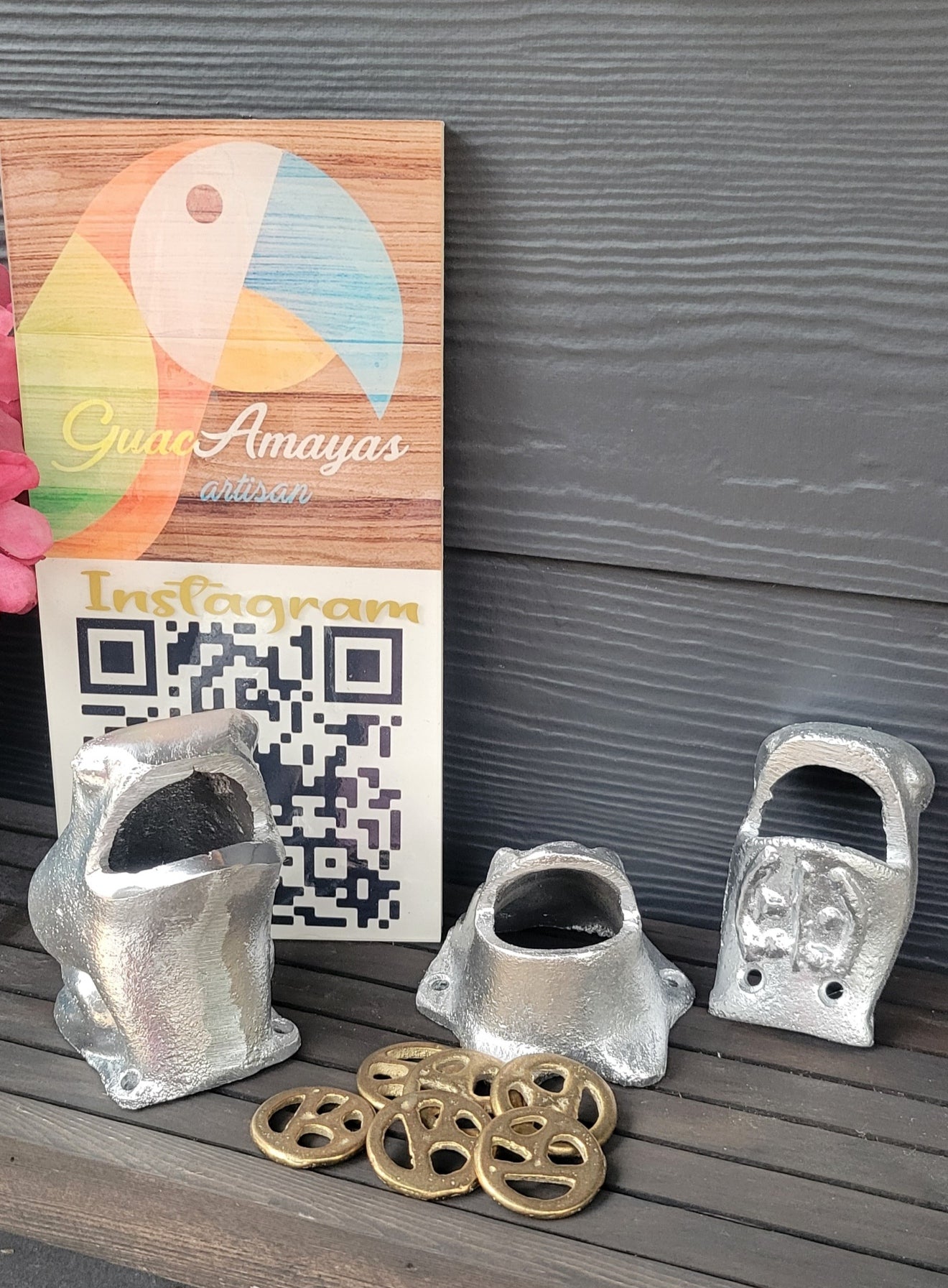 Juego de Sapos o Ranas Colombianas - ONLY the figures with the rings- SOLO las figuras con las argollas. - Set of 6 Rings