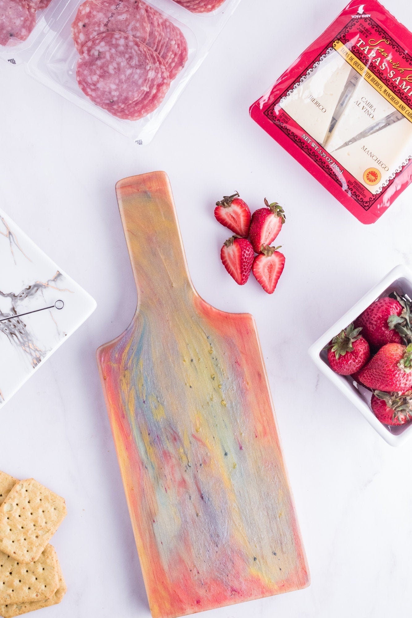 Real Estate Closing Clients Gift, New Home Gift, Housewarming Gift, Wedding Gift - Cheese Board made with Wood & Resin. Can be personalized