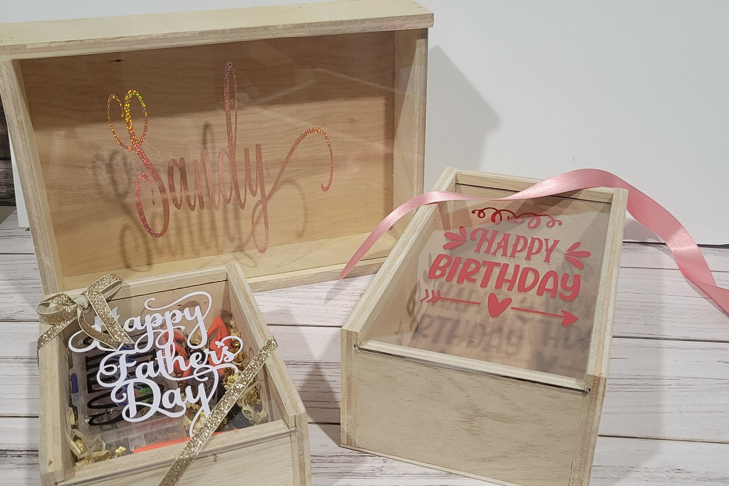 Wood Box with Acrylic Lid - Wood Gift Box - Bridesmaid Proposal Box - Personalized Gift Box