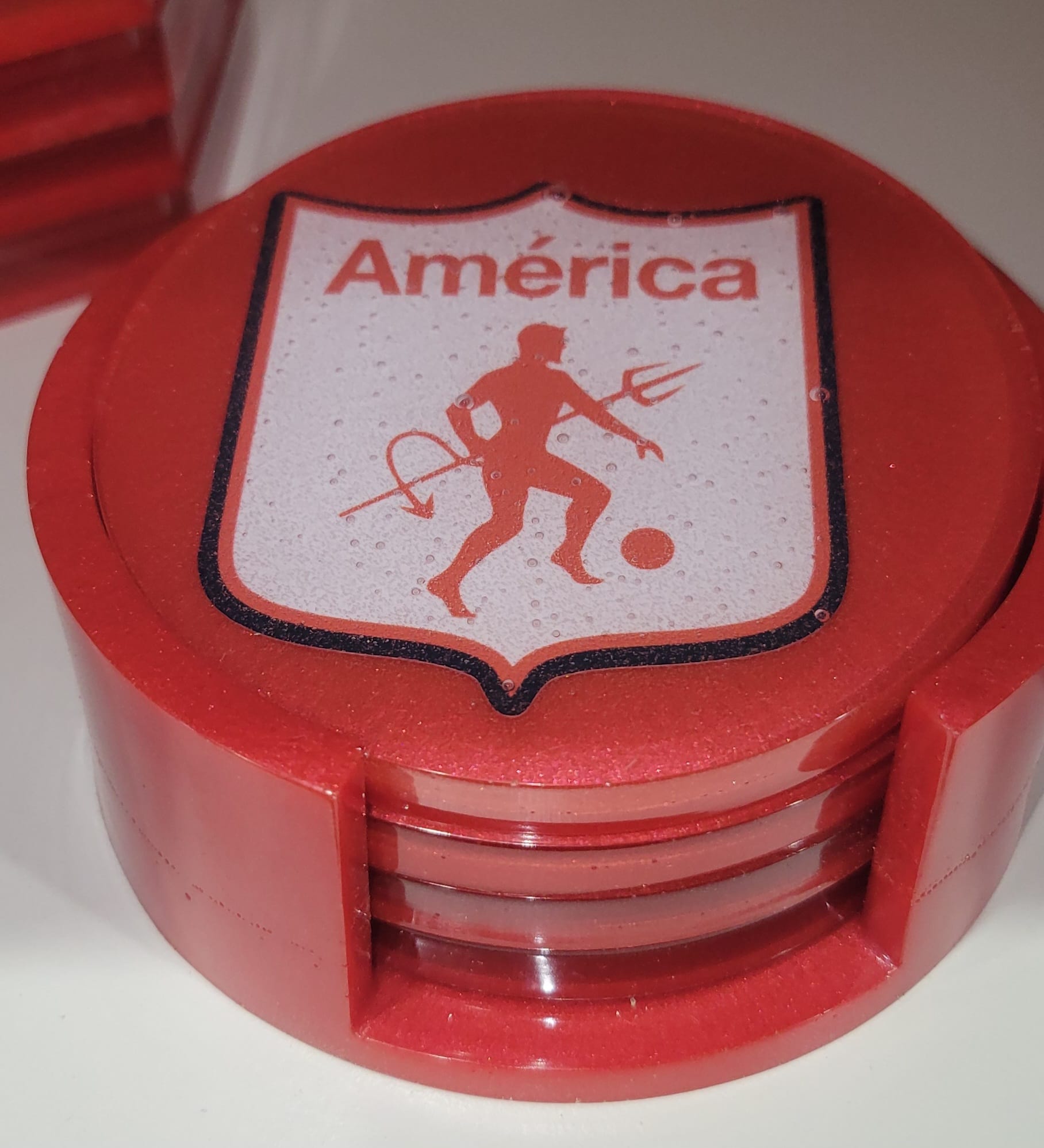 Colombian Soccer Team Resin Coasters: Personalized Sports Fan Gift, Set of 4. Portavasos, Futbol Colombiano, Millonarios, Santa Fe, Nacional