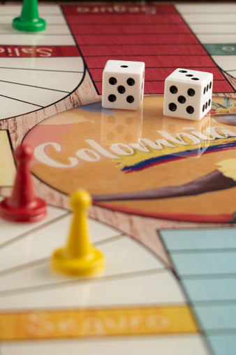 Parcheesi Board for 4 players - COLOMBIA BOARD. Hand Made with wood, glitter & Resin. Ready to Send. Natural Color