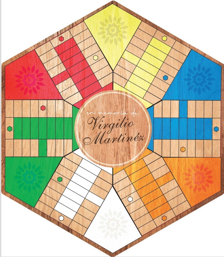 Parcheesi Board for 6 players - CUSTOM BOARD. You choose your own pictures. Hand Made with wood & Resin.