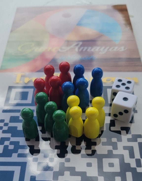 Parcheesi Board for 6 players - COLOMBIAN BOARD. Hand Made with wood & Resin. Espresso Color
