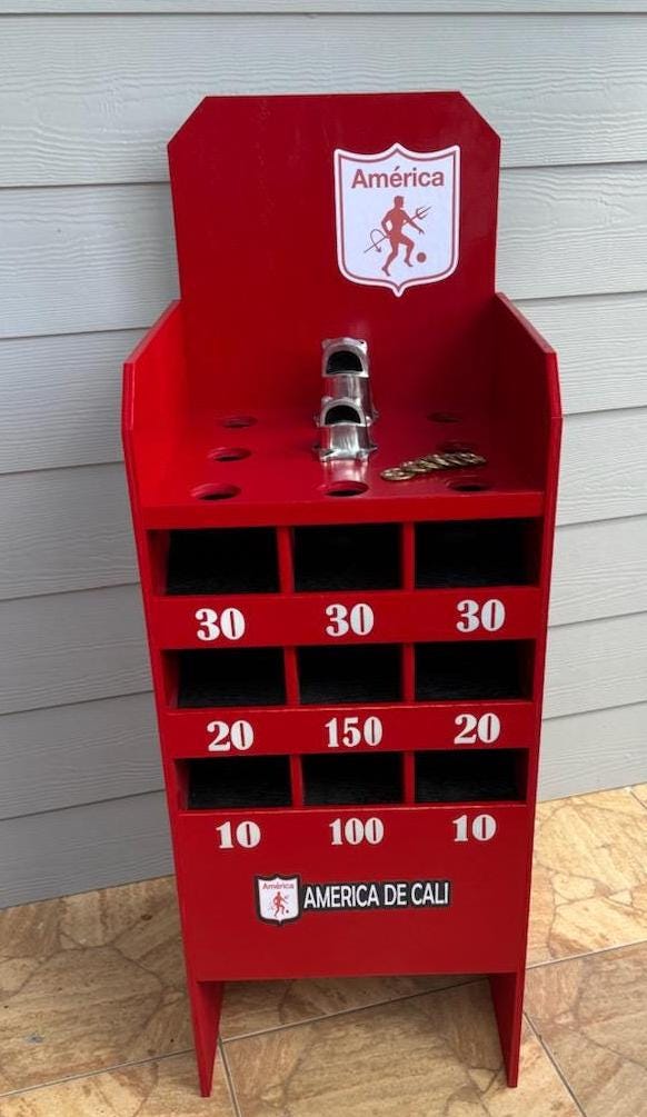 Handmade Colombian Frog Game: América de Cali Team, Juego de Sapo o Rana Backyard Fun Free Pick Up for LOCALS ONLY Broward County, FL