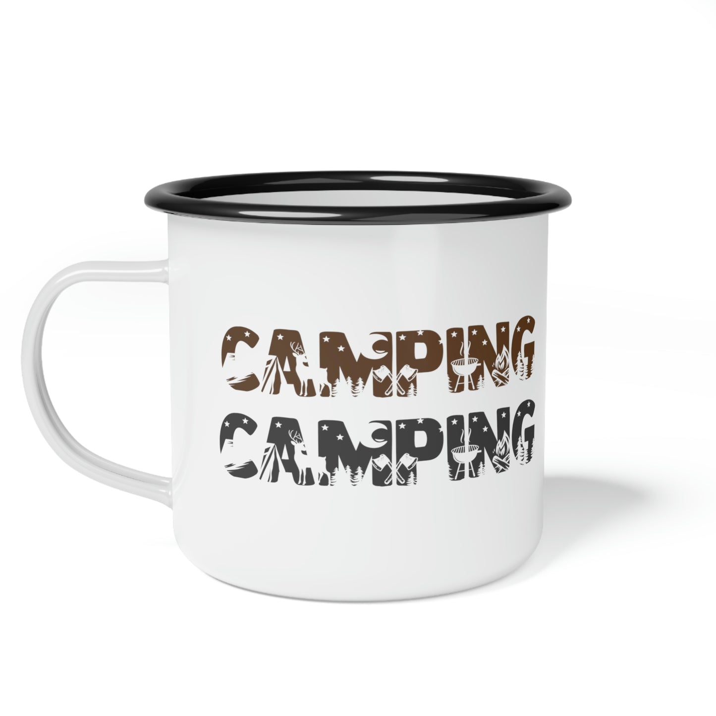 Metal Camp Mug, Custom Camp Mug, Personalized Camping Mug With Your Design or Logo, Vintage Coffee Cup, cozy cabin mugs