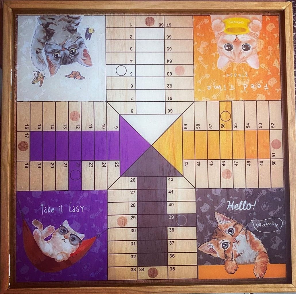 Parcheesi Board for 4 players - ORIGINAL CLASSIC BOARD. Hand Made with wood & Resin.