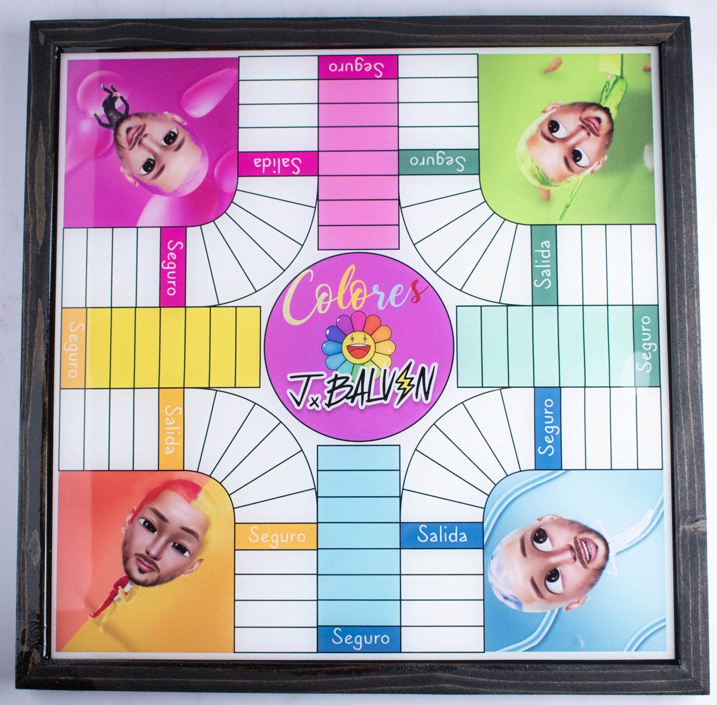 Parcheesi Board for 4 players - CUSTOM BOARD. You choose your own pictures. Hand Made with wood & Resin.