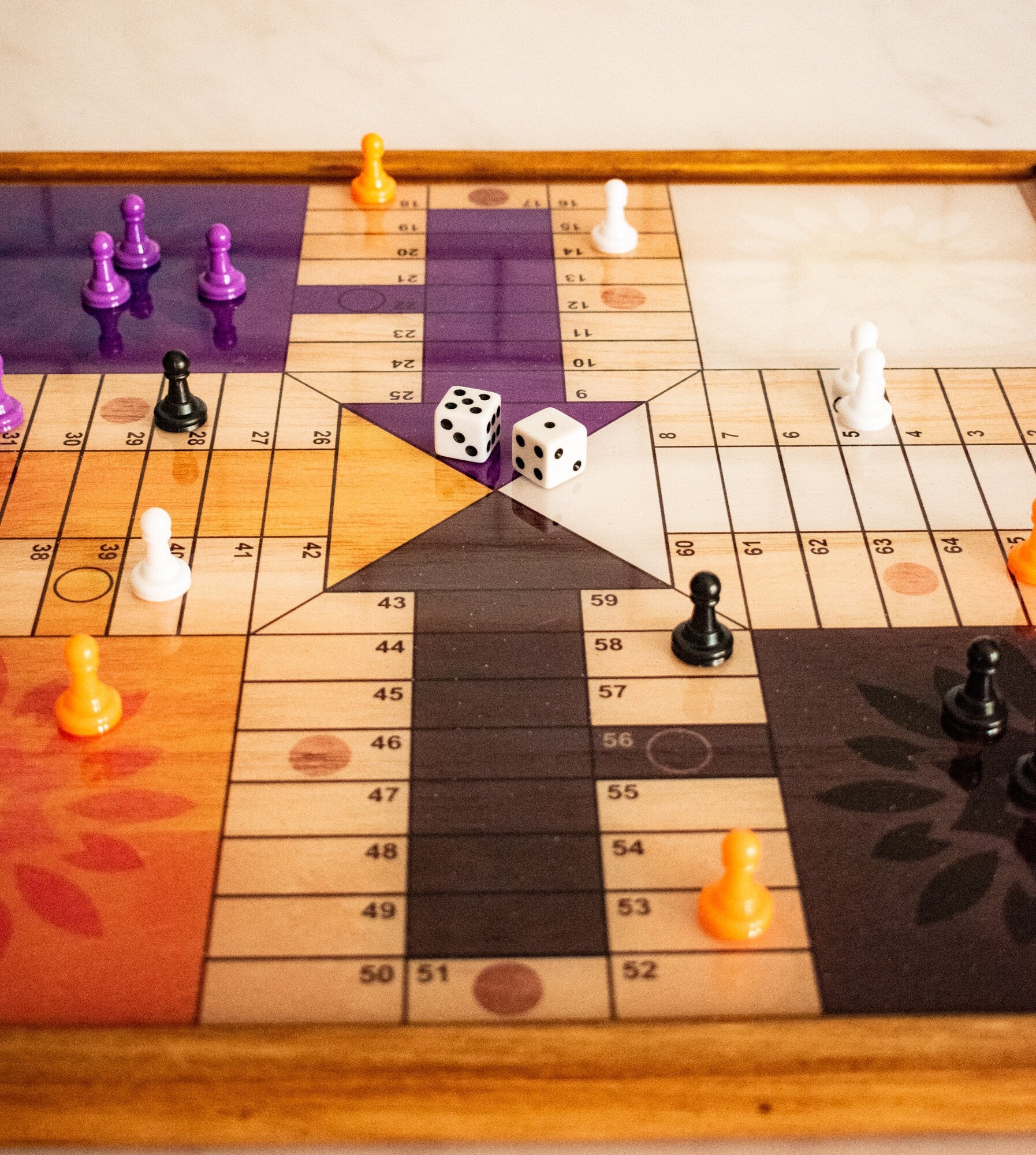 Parcheesi Board for 4 players - ORIGINAL CLASSIC BOARD. Hand Made with wood & Resin.